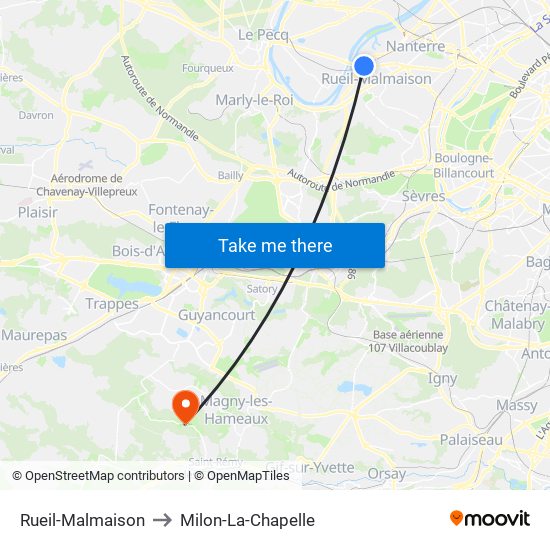 Rueil-Malmaison to Milon-La-Chapelle map