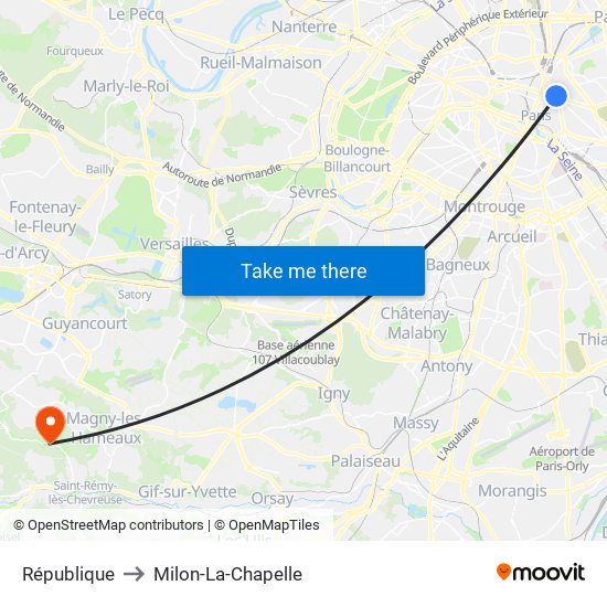 République to Milon-La-Chapelle map