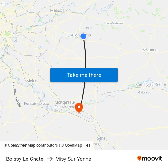 Boissy-Le-Chatel to Misy-Sur-Yonne map