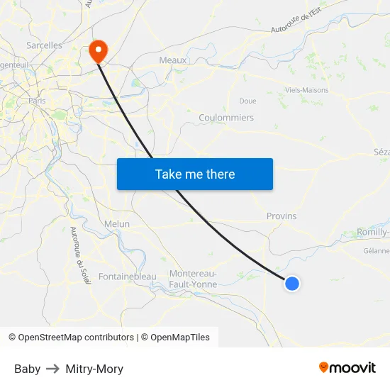 Baby to Mitry-Mory map