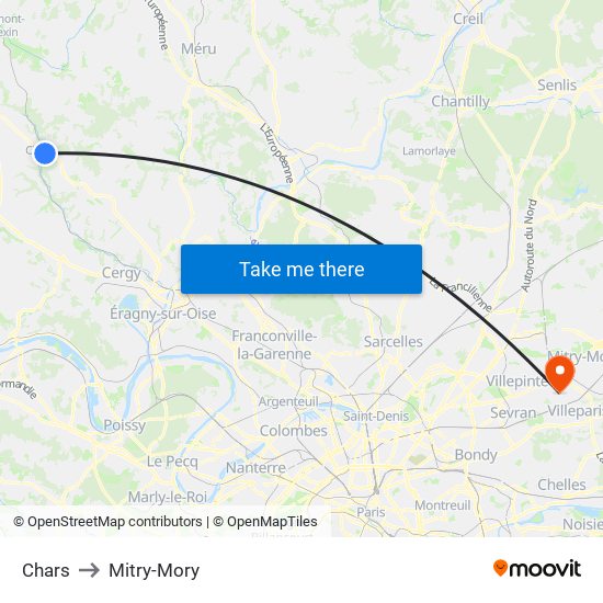 Chars to Mitry-Mory map