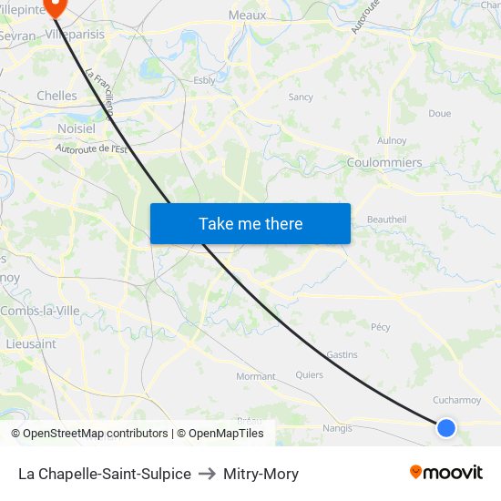 La Chapelle-Saint-Sulpice to Mitry-Mory map