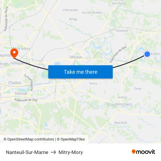 Nanteuil-Sur-Marne to Mitry-Mory map