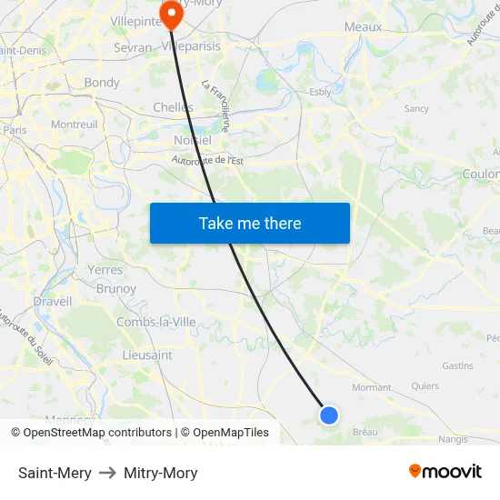 Saint-Mery to Mitry-Mory map