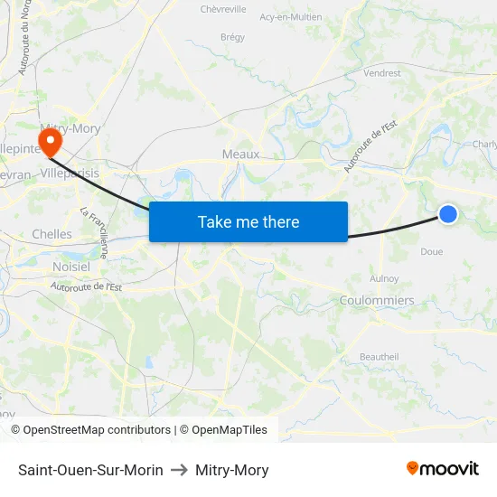 Saint-Ouen-Sur-Morin to Mitry-Mory map