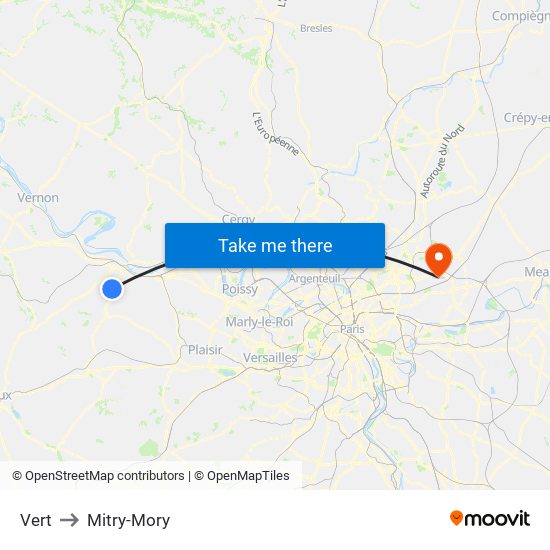 Vert to Mitry-Mory map