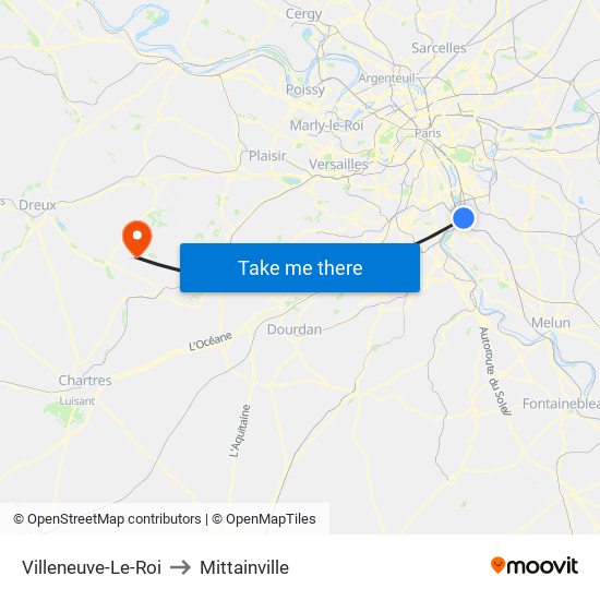 Villeneuve-Le-Roi to Mittainville map