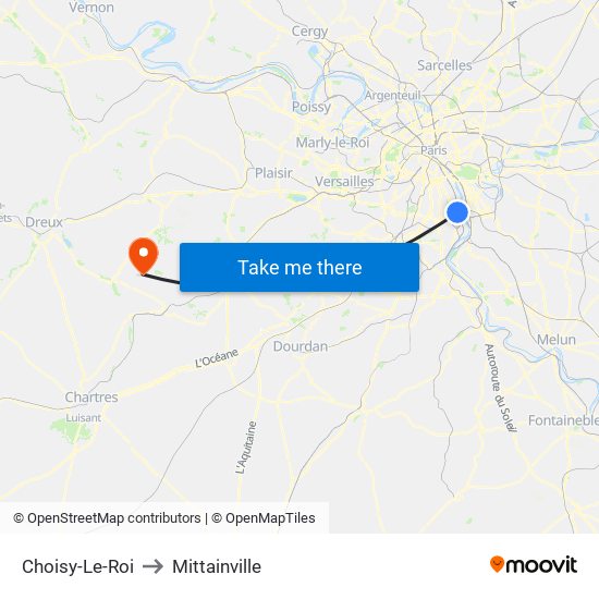 Choisy-Le-Roi to Mittainville map