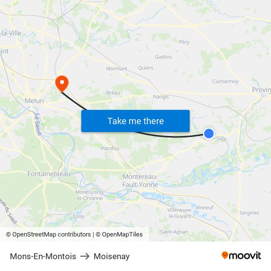Mons-En-Montois to Moisenay map