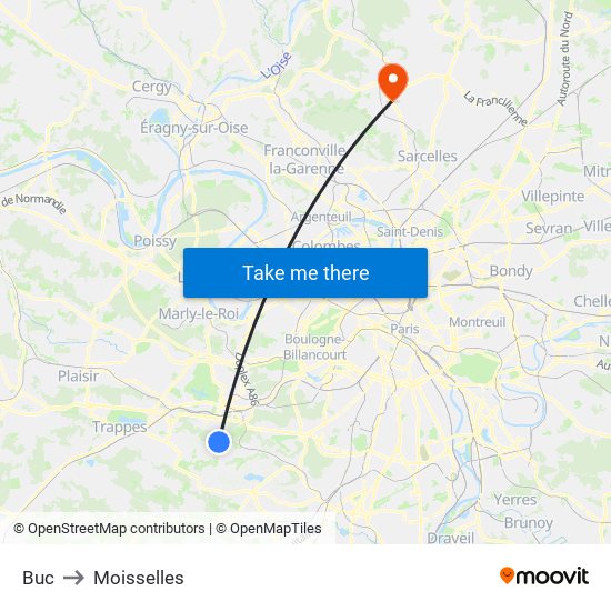 Buc to Moisselles map