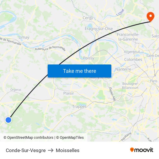 Conde-Sur-Vesgre to Moisselles map