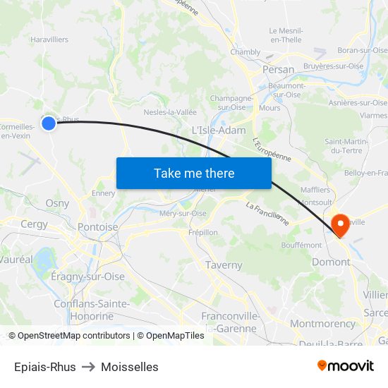 Epiais-Rhus to Moisselles map