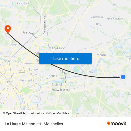 La Haute-Maison to Moisselles map