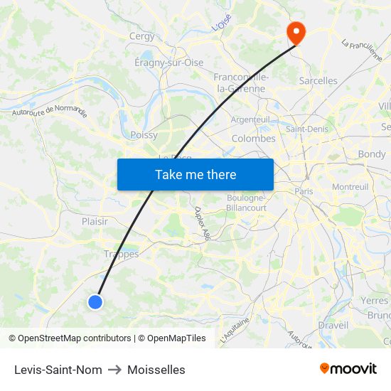 Levis-Saint-Nom to Moisselles map