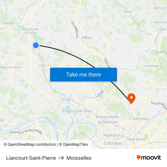 Liancourt-Saint-Pierre to Moisselles map