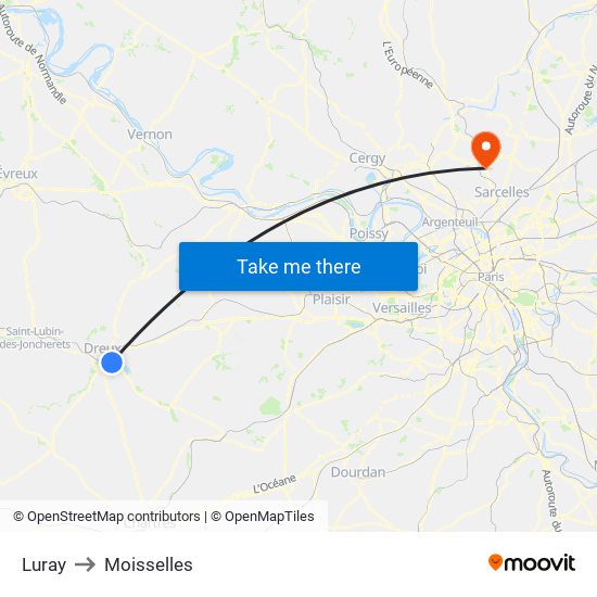 Luray to Moisselles map