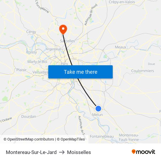 Montereau-Sur-Le-Jard to Moisselles map