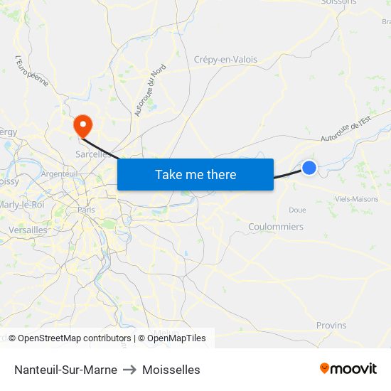 Nanteuil-Sur-Marne to Moisselles map