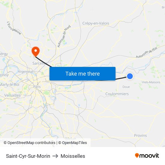 Saint-Cyr-Sur-Morin to Moisselles map
