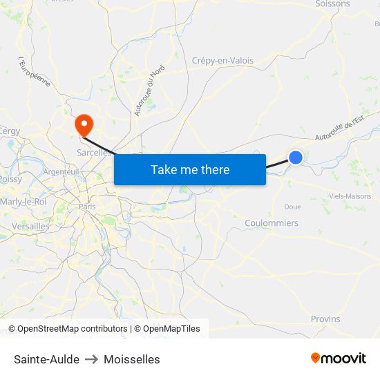 Sainte-Aulde to Moisselles map