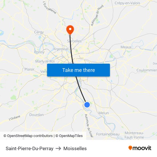 Saint-Pierre-Du-Perray to Moisselles map