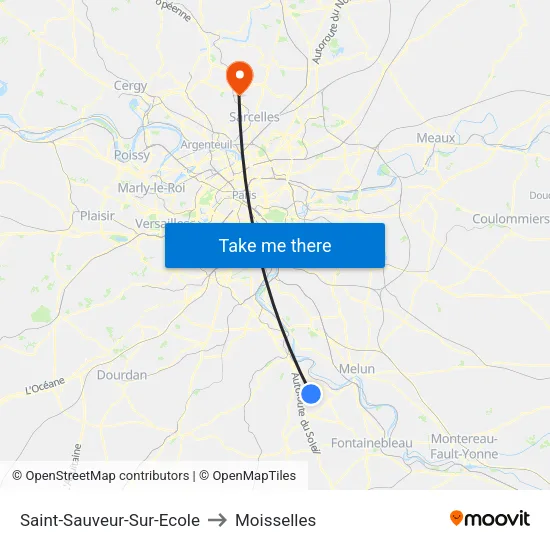 Saint-Sauveur-Sur-Ecole to Moisselles map