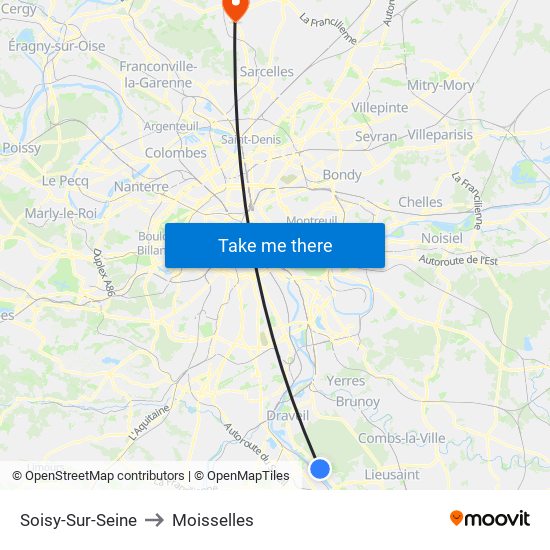 Soisy-Sur-Seine to Moisselles map