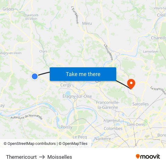 Themericourt to Moisselles map