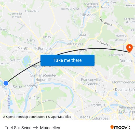 Triel-Sur-Seine to Moisselles map