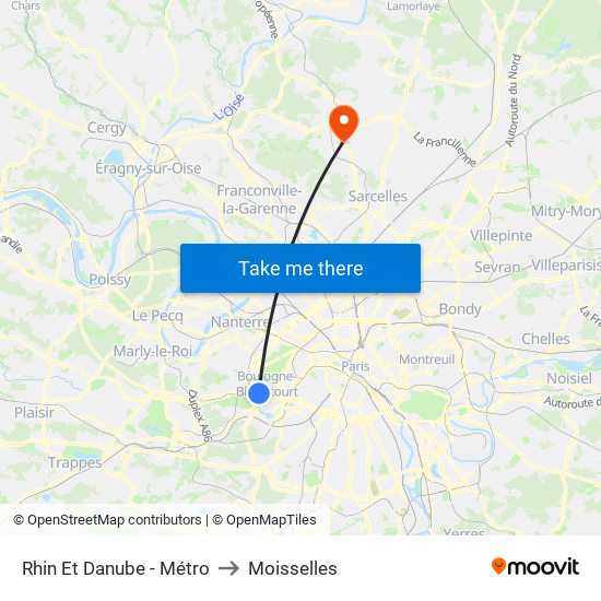 Rhin Et Danube - Métro to Moisselles map
