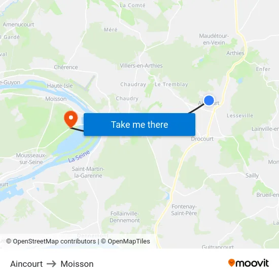 Aincourt to Moisson map