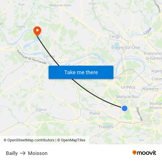 Bailly to Moisson map