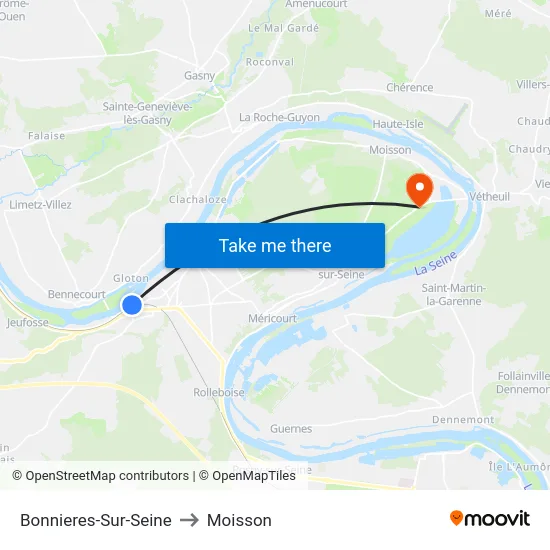 Bonnieres-Sur-Seine to Moisson map