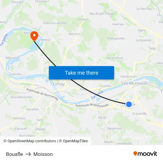 Bouafle to Moisson map