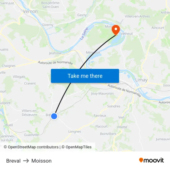 Breval to Moisson map