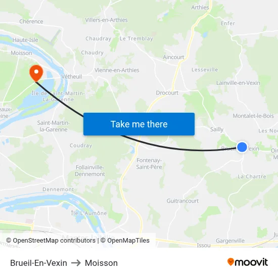 Brueil-En-Vexin to Moisson map