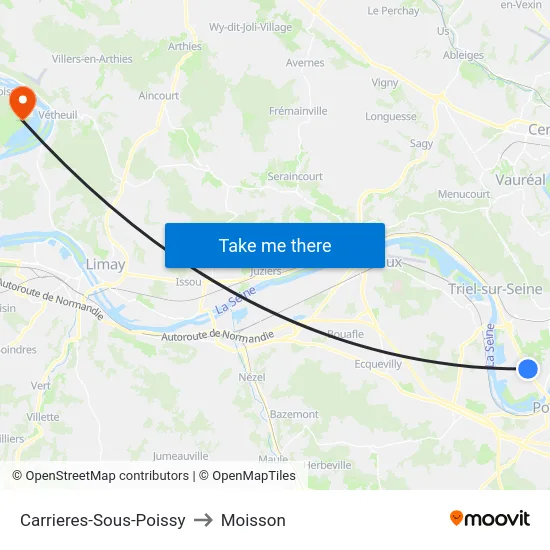 Carrieres-Sous-Poissy to Moisson map