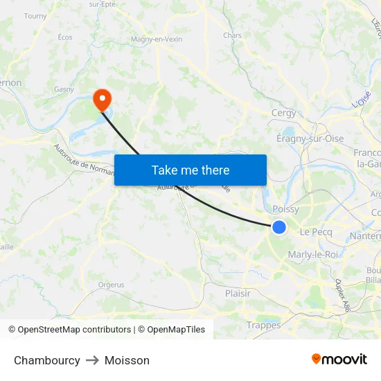 Chambourcy to Moisson map