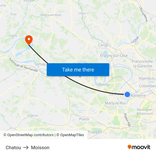 Chatou to Moisson map