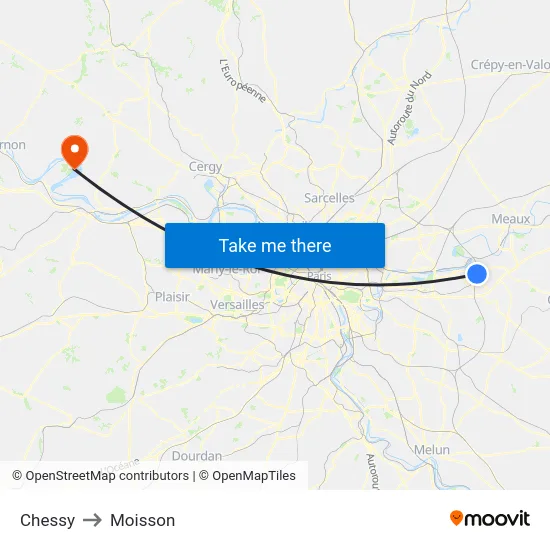 Chessy to Moisson map