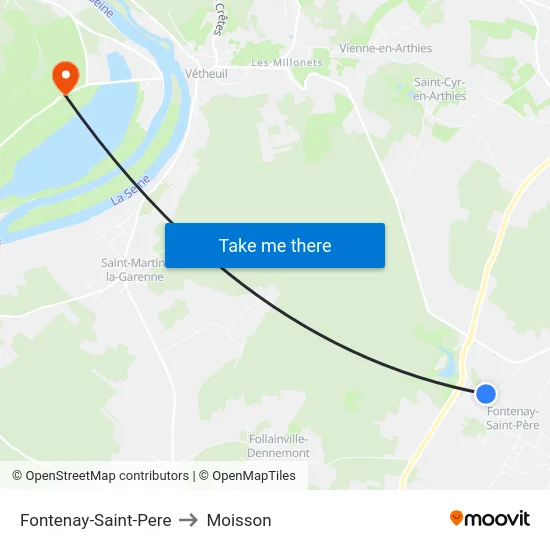 Fontenay-Saint-Pere to Moisson map