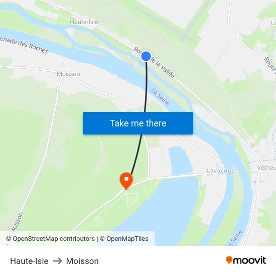 Haute-Isle to Moisson map