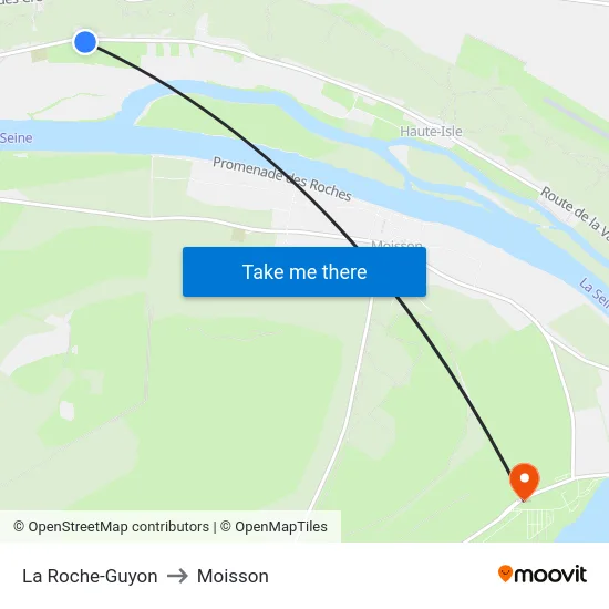 La Roche-Guyon to Moisson map