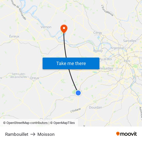 Rambouillet to Moisson map