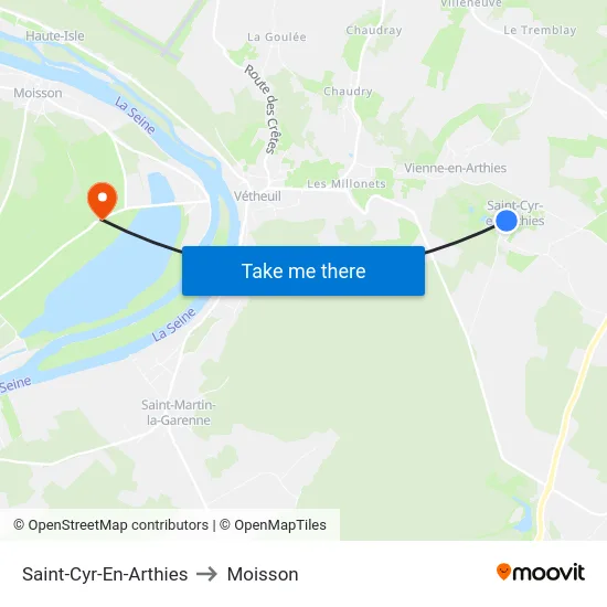 Saint-Cyr-En-Arthies to Moisson map