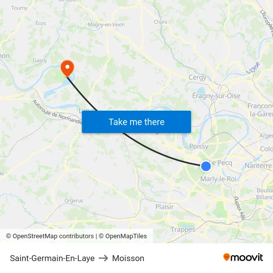 Saint-Germain-En-Laye to Moisson map