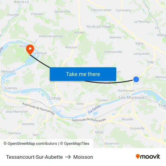 Tessancourt-Sur-Aubette to Moisson map