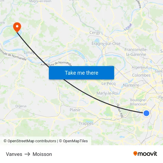 Vanves to Moisson map