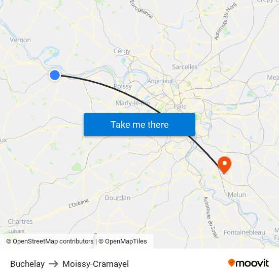 Buchelay to Moissy-Cramayel map