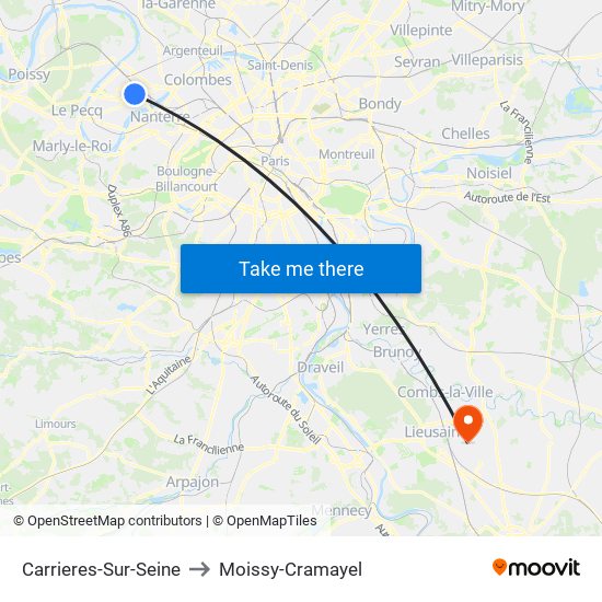 Carrieres-Sur-Seine to Moissy-Cramayel map